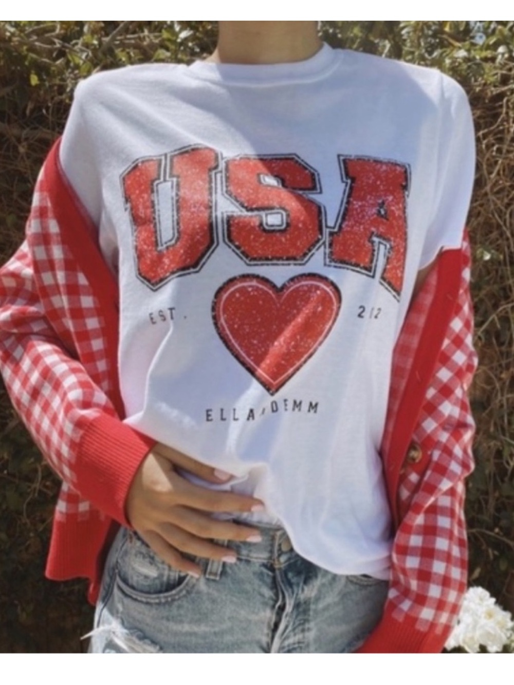 ELL and Emm | Tee | USA Heart Tee